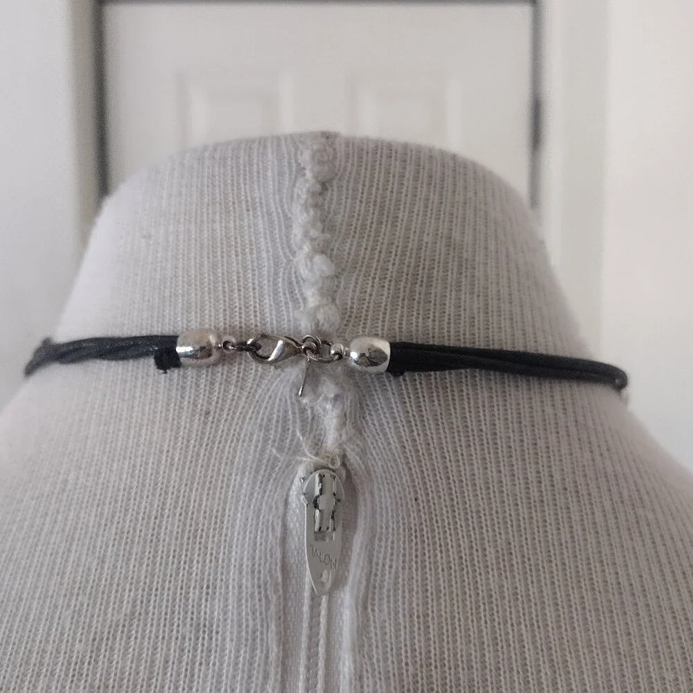 Avon Multistrand Corded Necklace Silver Tone - Picture 7 of 11